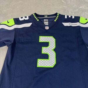 Seattle Seahawks Jersey Youth XL Blue NFL Football Russell Wilson On Field Nike